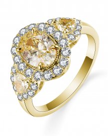 MULTI TONE OVAL DIAMOND ENGAGEMENT RING (TR5210)